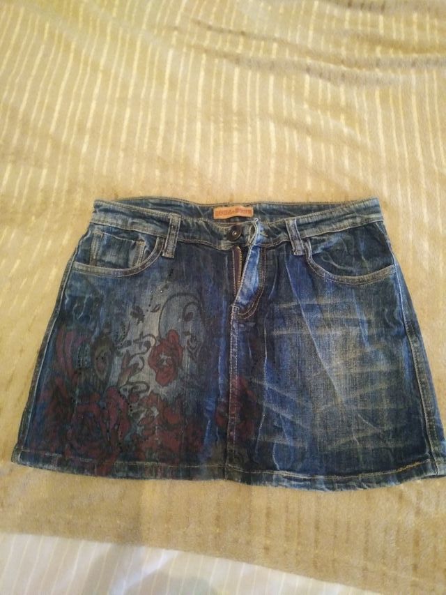 Minifalda vaquera elástica