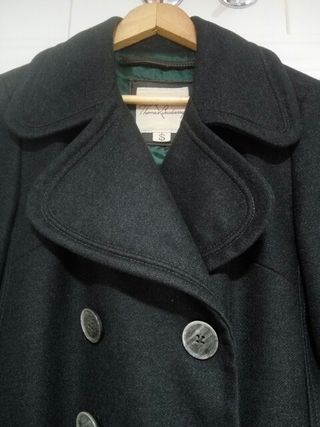 Burberry Thomas Abrigo Mujer S Paño Por Mano Gris De Segunda Talla npwpxtqO