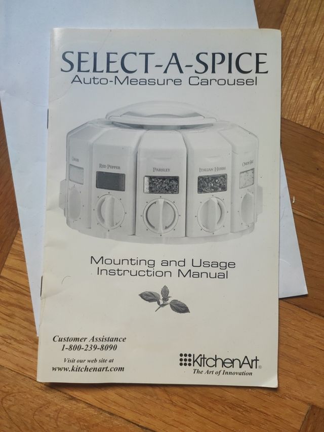 Especiero dosificador apilable rotatorio con asa