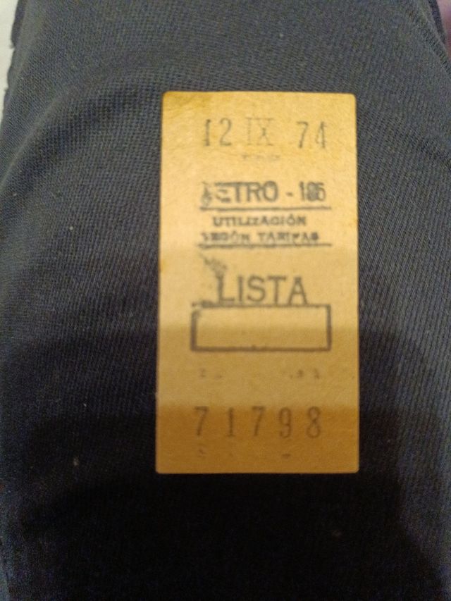 BIGLIETTO METRO MADRID ANTICO. ANNO 1974
