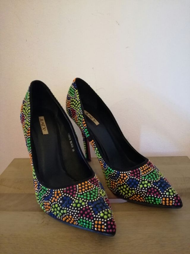 Zapatos tacón colores. Número 38