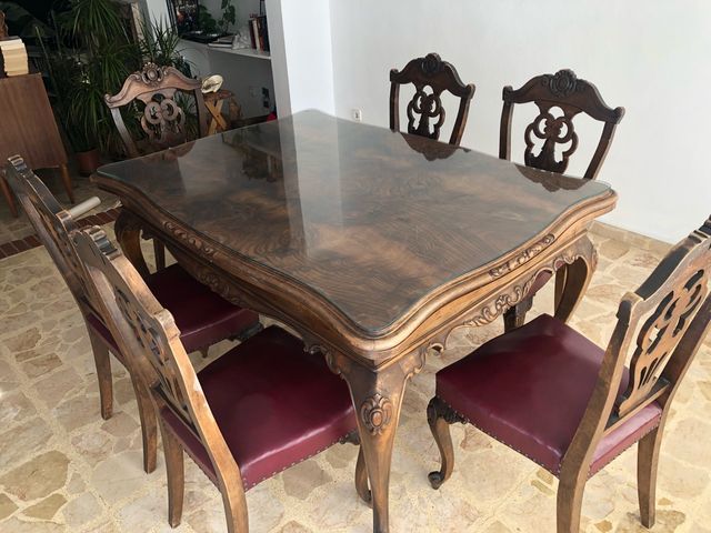 Mesa Comedor Vintage + 6 sillas de segunda mano por 250 € en Palma ... Mesa Comedor Vintage + 6 sillas de segunda mano por 250 € en Palma ...