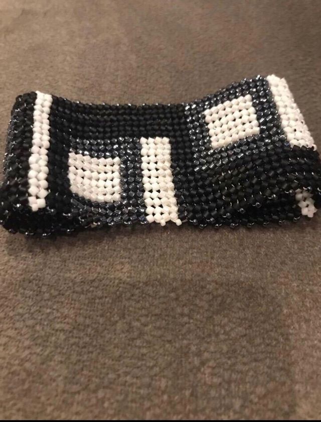 Pulsera de cuentas color Blanco y negro