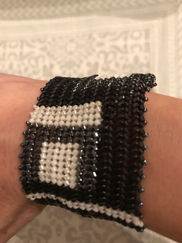 Pulsera de cuentas color Blanco y negro