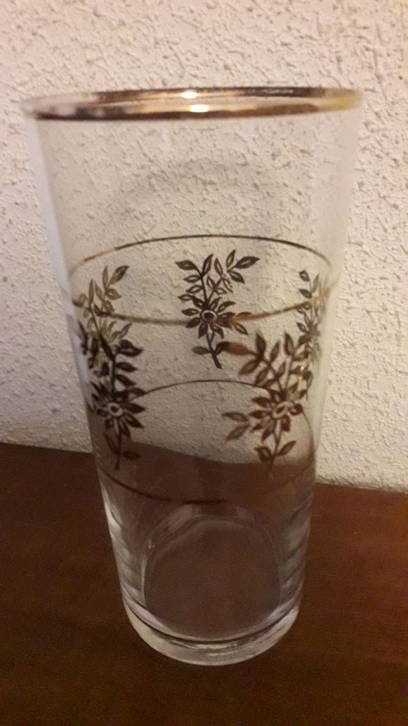 Juego de 3 vasos decoración en oro