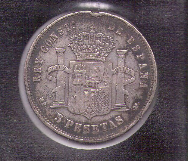 MONEDA 5 PESETAS PLATA 1888
