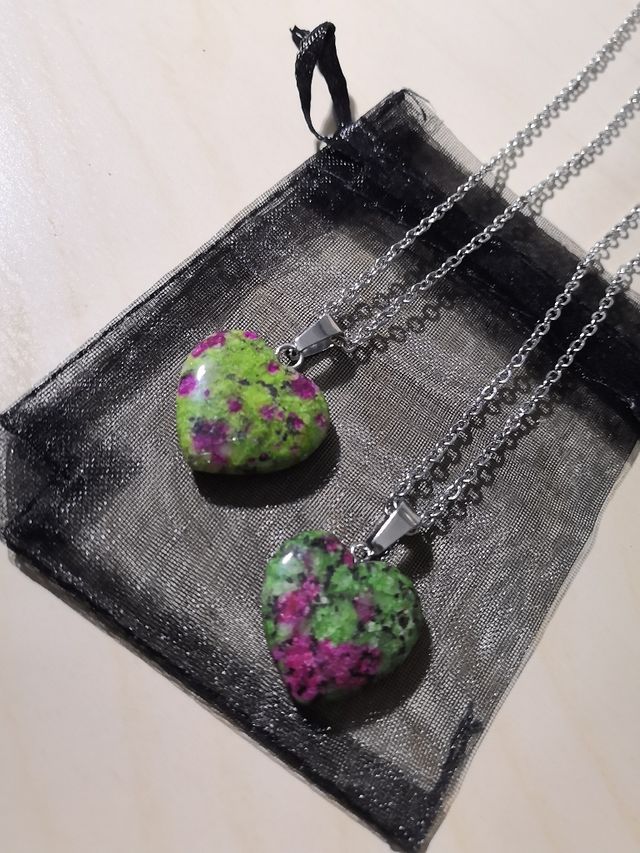 OFERTA Collar Granito  Verde Rosa