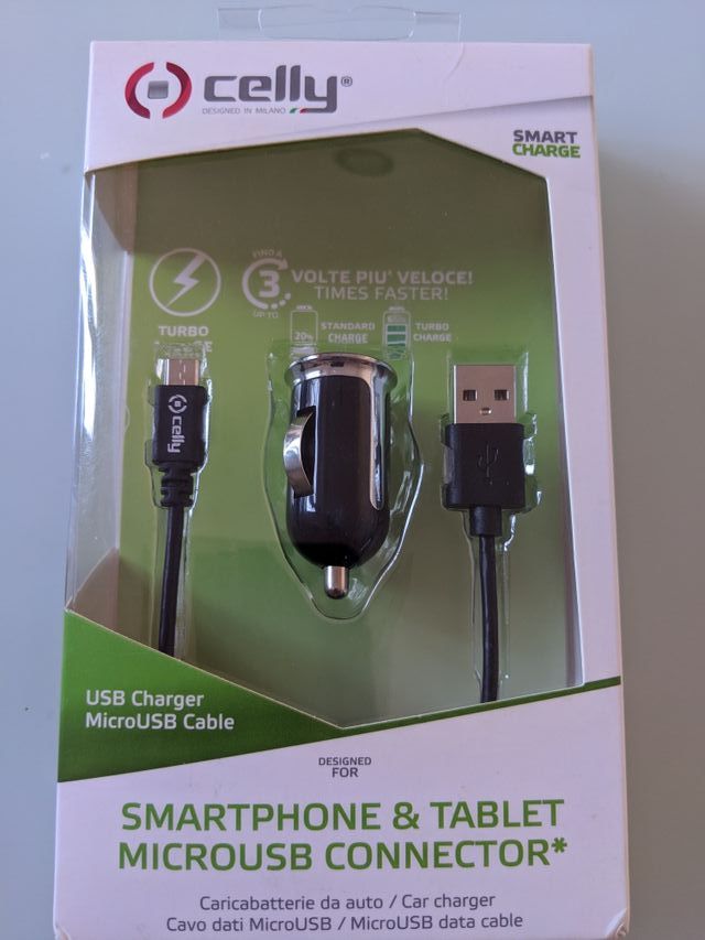 CARICABATTERIA DA AUTO MICRO USB DA 2,4 AMP