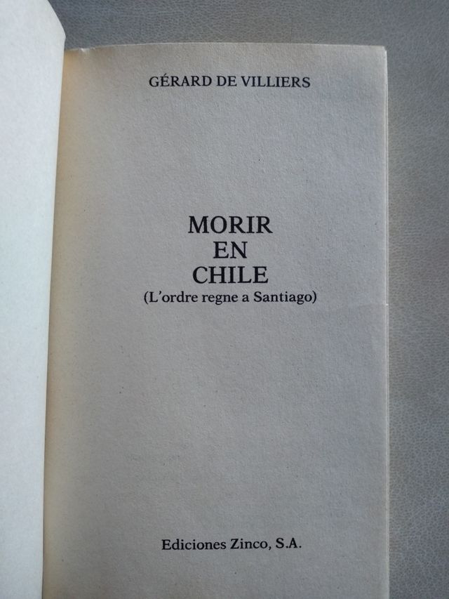 Libro: Morir en Chile (Gerard de Villiers)