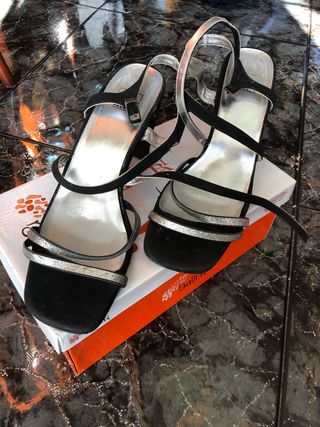 De Negras Plateadas € Segunda Vestir Por En Y Mano 15 Sandalias Nw8n0m