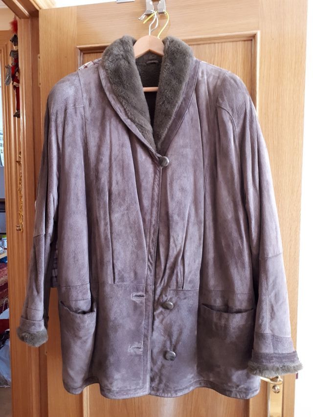 Chaquetón piel marron mujer, hazme oferta