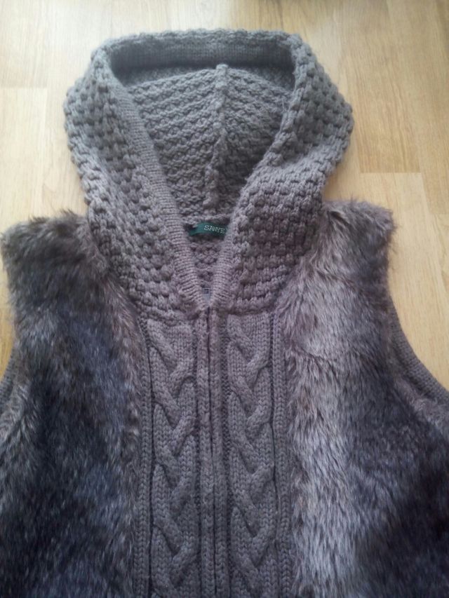 chaleco punto y pelo talla s/m