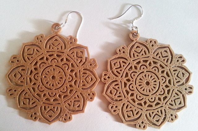 Pendientes Mandala Plata Impresión 3D regalo