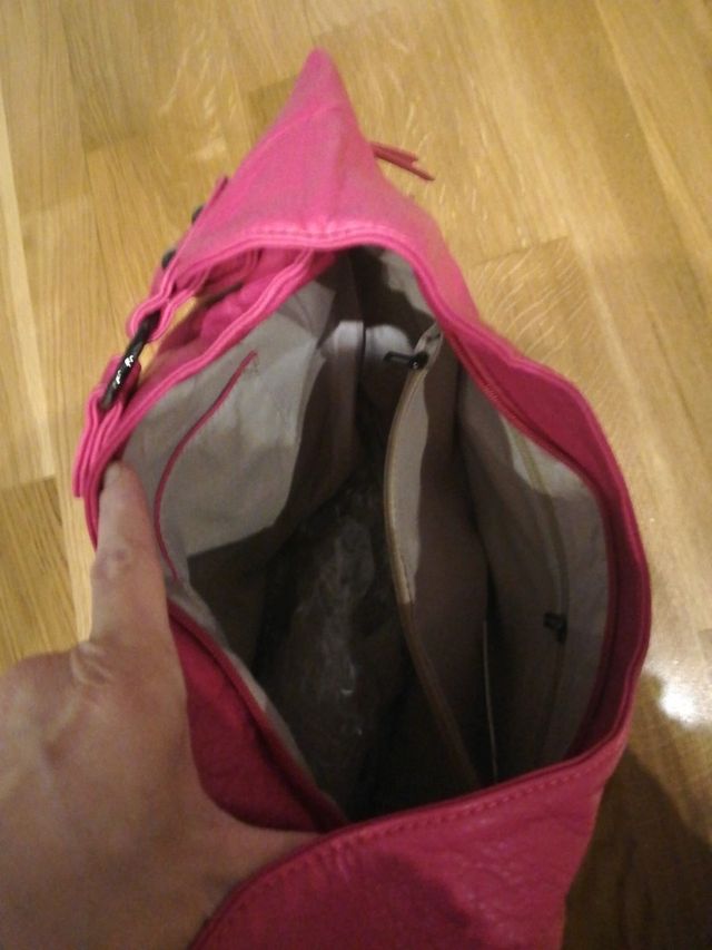 bolso piel rosa