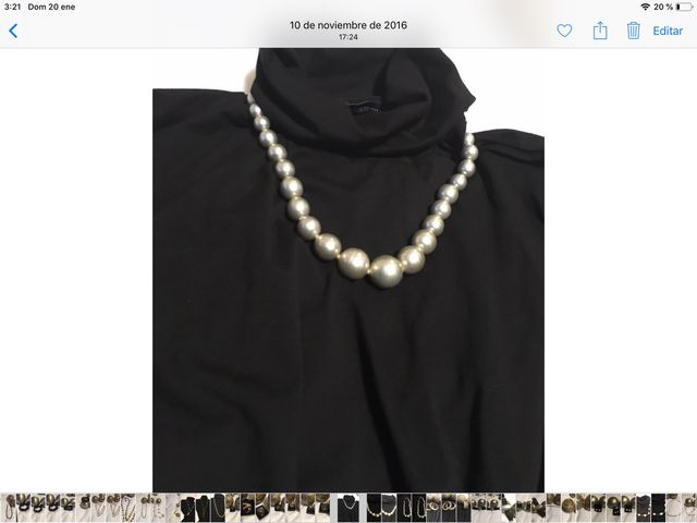 Collar d Perlas gris