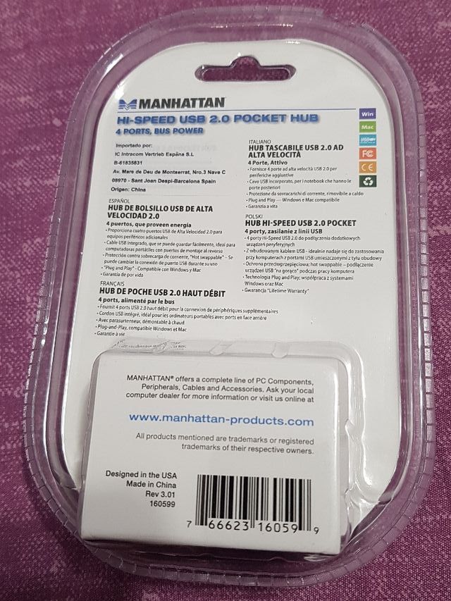 Hub USB 4 puertos Manhattan