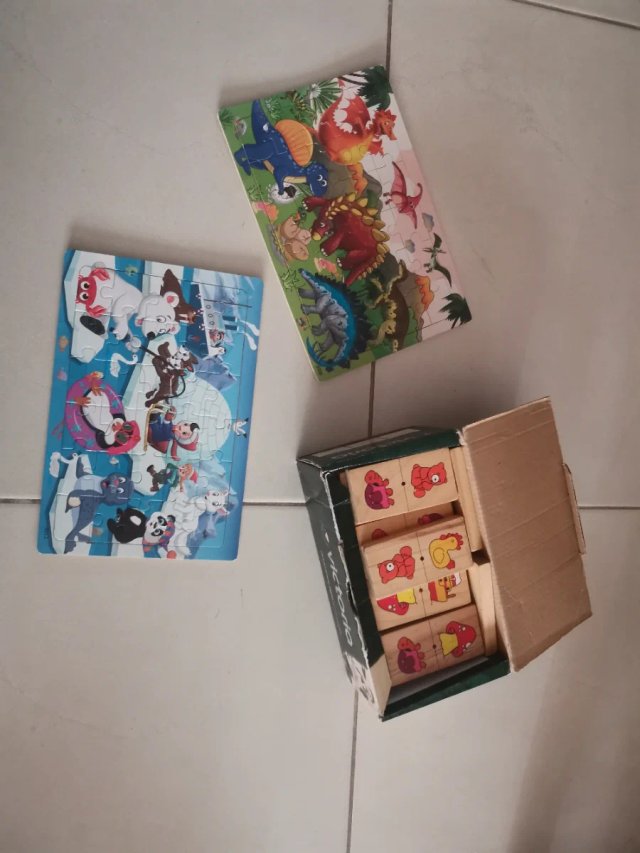 2 x Puzzle + 1 Domino Todo Madera