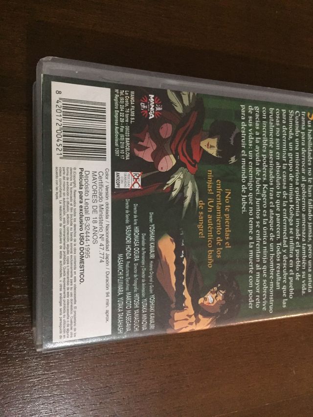 NINJA SCROLL CINTA VHS EN BUEN ESTADO