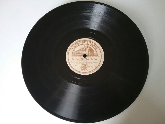 Disco de pizarra antiguo La Voz de su Amo