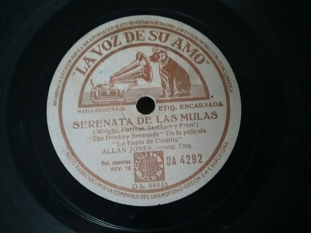 Disco de pizarra antiguo La Voz de su Amo