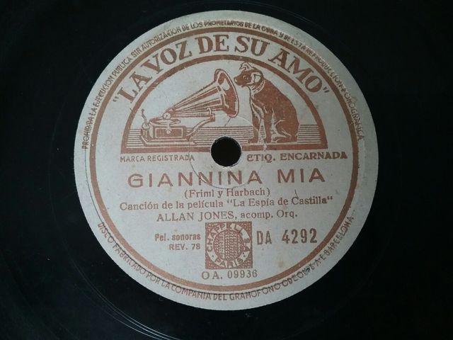 Disco de pizarra antiguo La Voz de su Amo