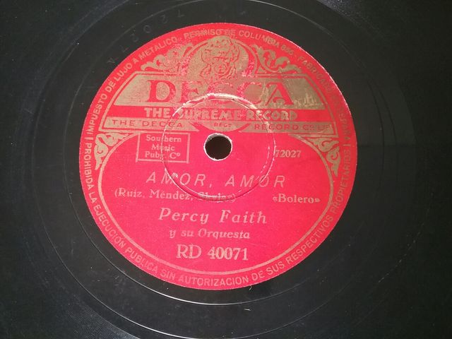 Disco de pizarra antiguo. Marca DECCA.