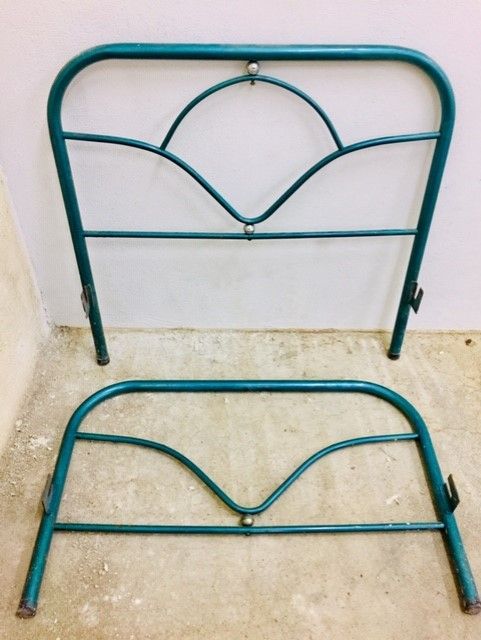 Cabecero cama vintage. Metalico color Azul