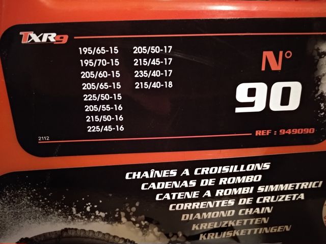 Cadenas neumaticos 90 para nieve. 