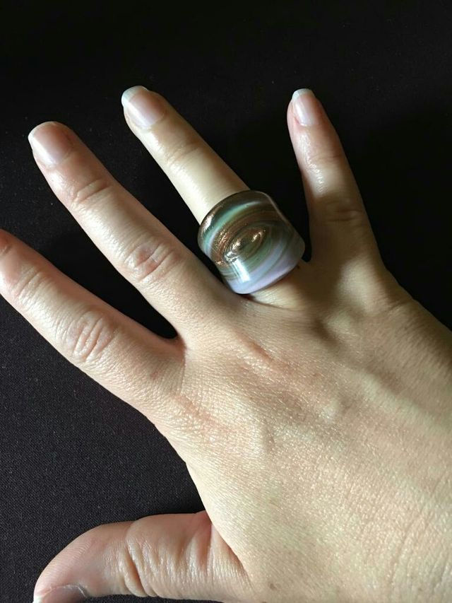 Anillo_Cristal de Murano, Nuevo; sin estrenar.