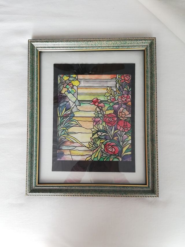 cuadros con lámina pintada de dibujo tifany