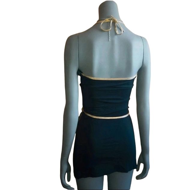 NUEVA Camiseta top en color negro dorado