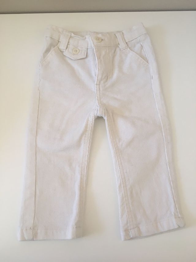 Pantalon niño blanco talla 9-12
