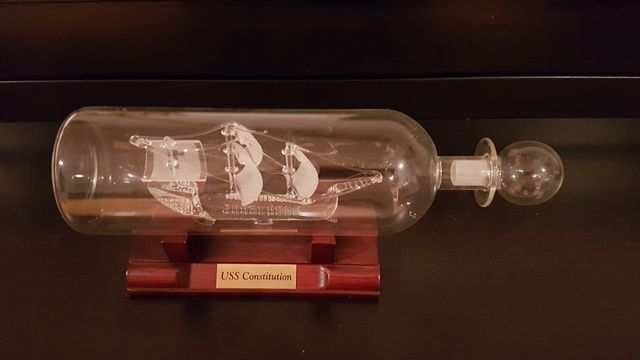 Barco cristal en botella