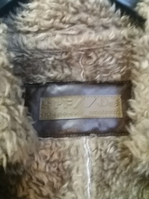 cazadora aviador de polipiel  y borrego