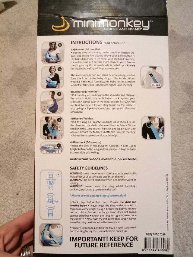 Canguro porta bebé a estrenar