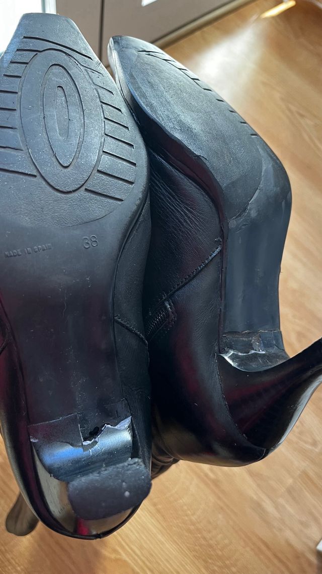 Botas de piel negras, talla 38