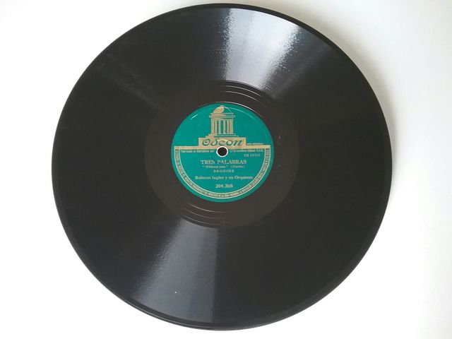 Disco de pizarra antiguo de 78rpm años 30 ODEON