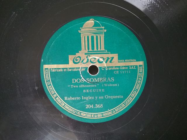 Disco de pizarra antiguo de 78rpm años 30 ODEON