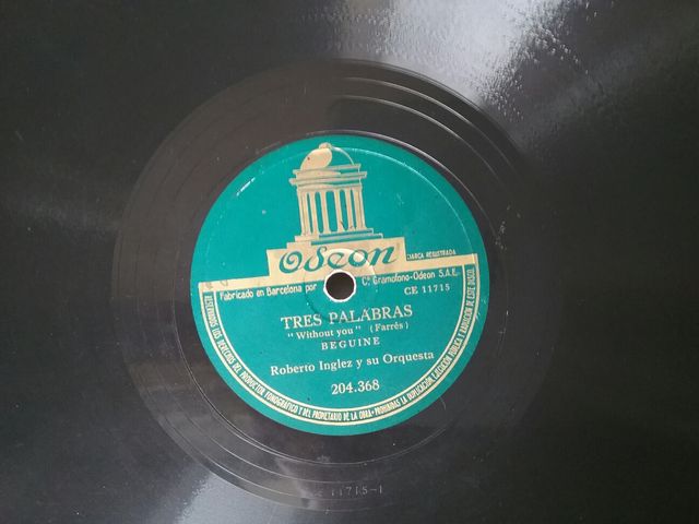 Disco de pizarra antiguo de 78rpm años 30 ODEON