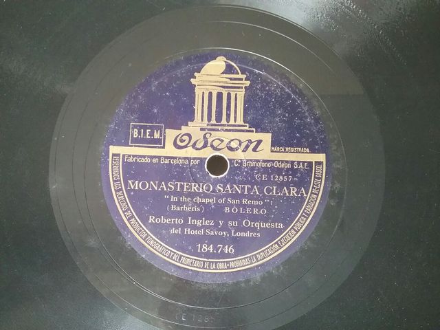 Disco de pizarra antiguo ODEON