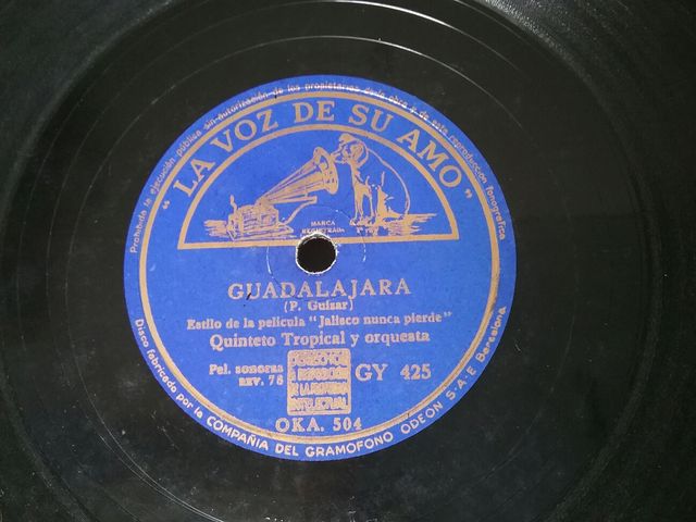 Disco antiguo de pizarra.