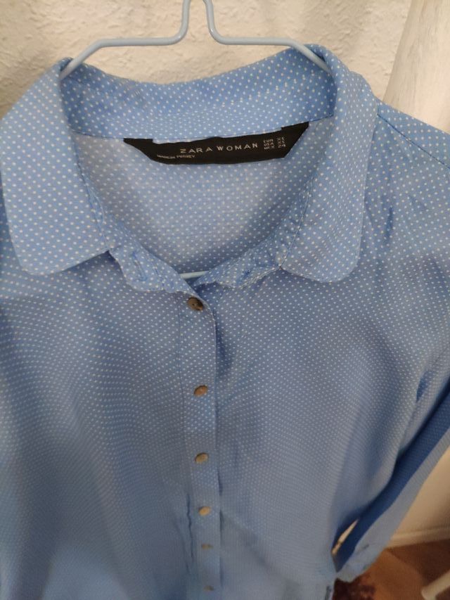 Camisa zara lunares azul