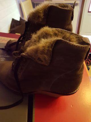 Botines casuales de descanso diabetico piel de borrego