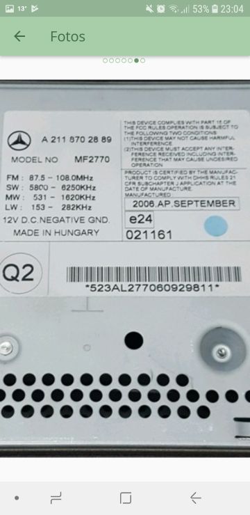 Radio cd Telf mercedes benz e 220 cdi, bluetooth.