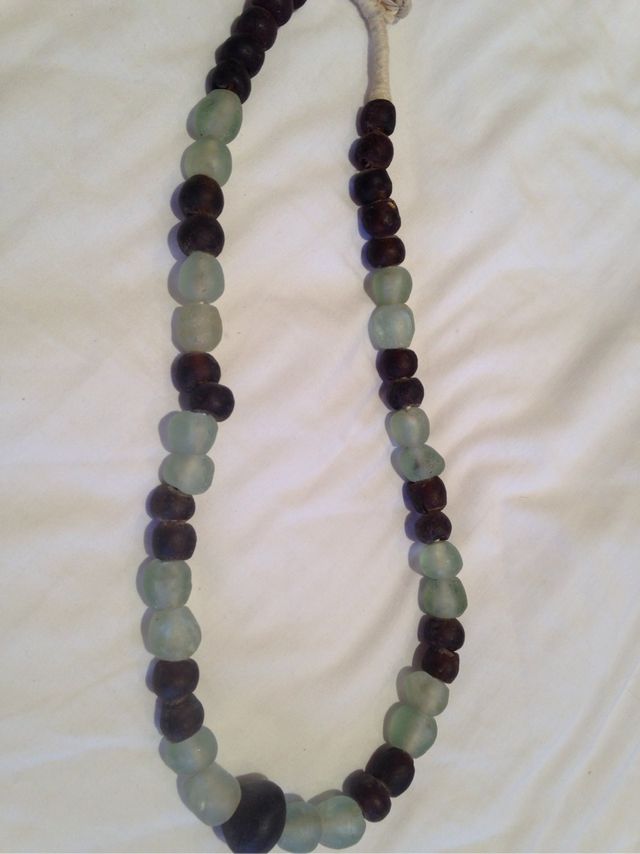 Collar de cristal verde agua