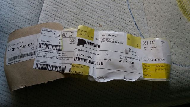 Botón doble limpiaparabrisas bmw e30 Touring