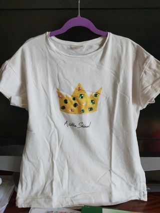 camiseta blanca niña zara