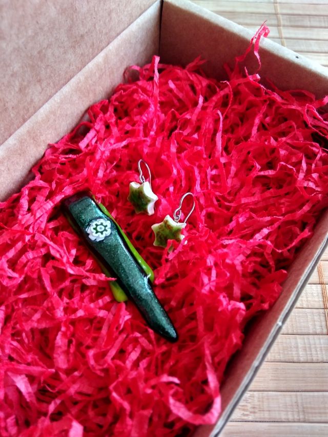 Colgante Murano + pendientes estrellas