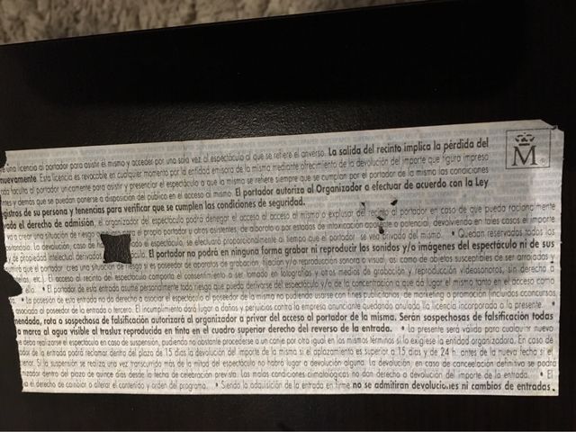 ENTRADA U2. ZOO TV TOUR. COLECCIONISMO.