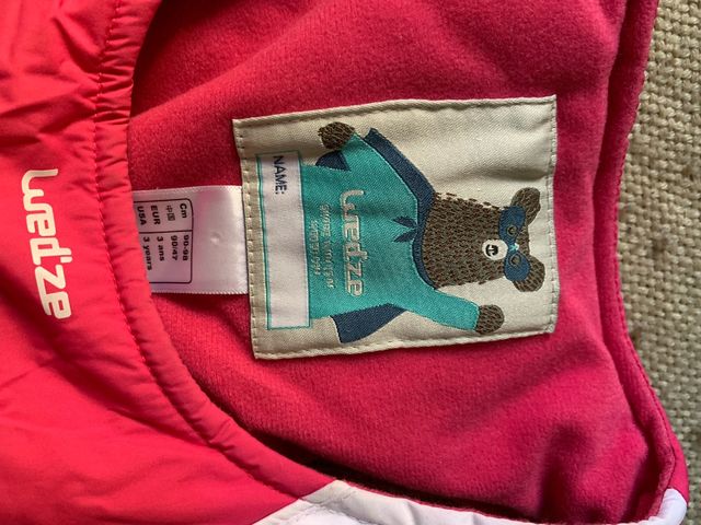 Mono esquí niña 3 años